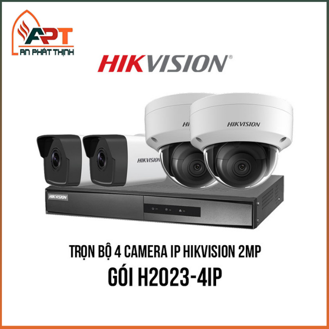 Trọn bộ 4 camera IP Hikvision 2MP giá rẻ [H2023-4IP]